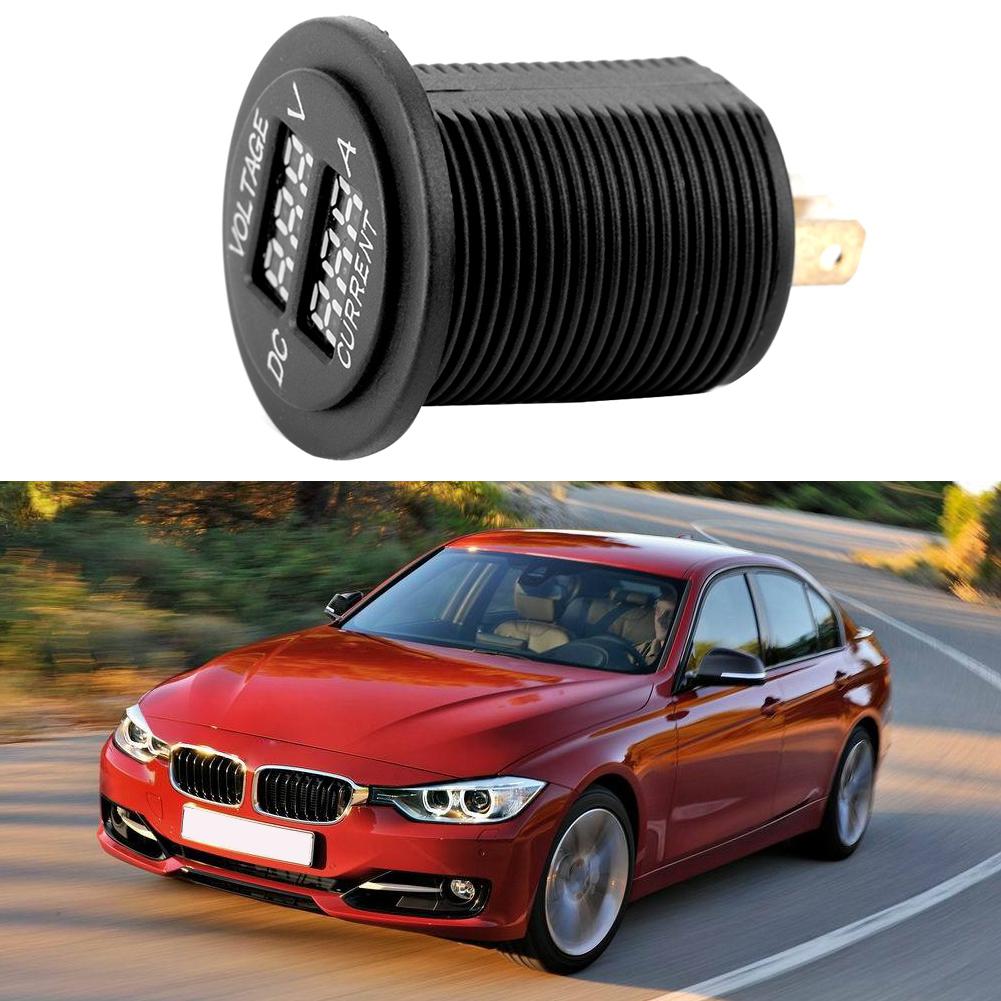 Digital LED Voltmeter Ammeter Round Gauge Current Meter for Motorcycle Car Boat