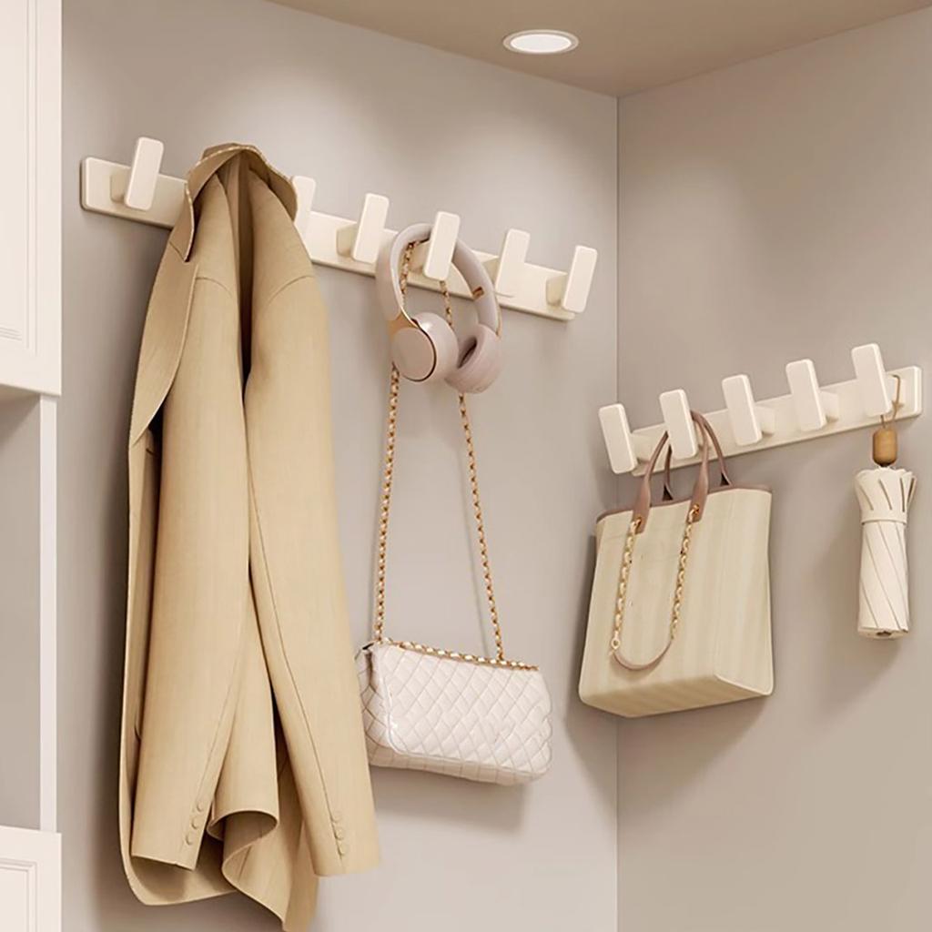 Aluminum Wall Mounted Multi-Hook Durable Rack for Wall and Door Home Organizers Space Saver
