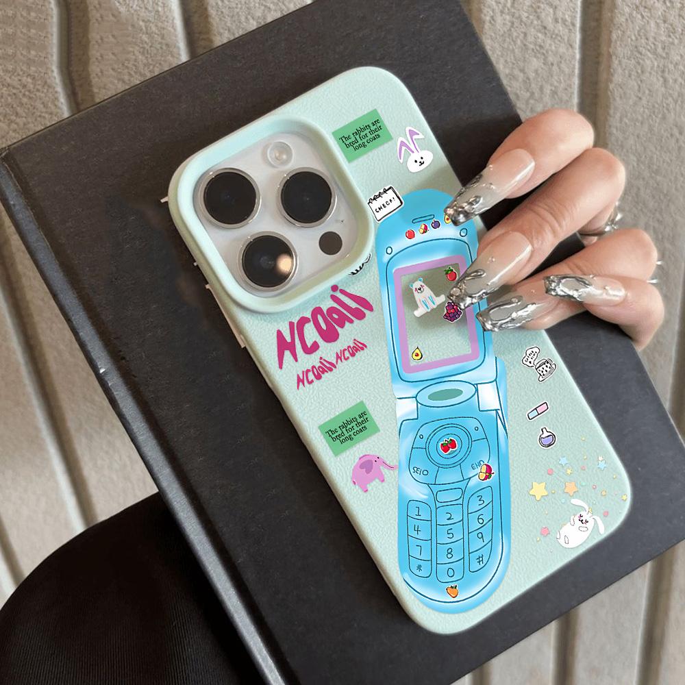 

Чохол для телефону iPhone 11 13 iPhone 12 14 15 16 Pro Max 12 Pro 15 Plus Шкіряний фарбований водонепроникний, стійкий до падінь і зносостійкий мультфільм iPhone 11 зелений