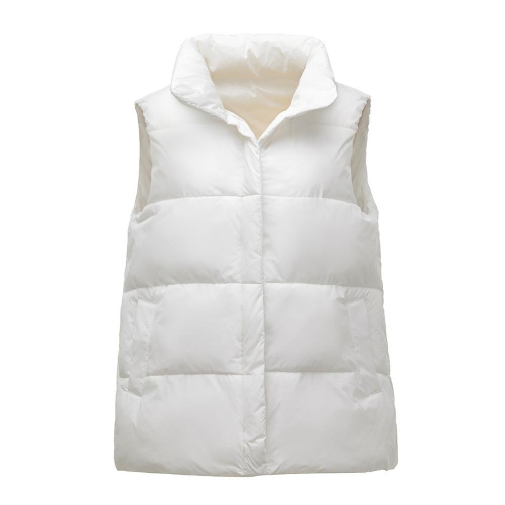 Women's Short Puffer Vest Autumn Winter   Style Warm Cotton Jacket Slimming Outerwear Fashionable