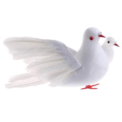 Simulation artificielle de colombe de la paix, plumes d'oiseaux en mousse, ornement artisanal de mariage