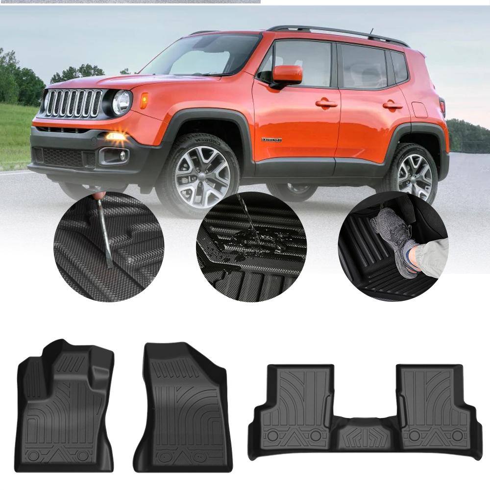 TPE Car Floor Mats for Jeep Renegade 2015 2016 2017-2020 Waterproof Protective Rubber Car Pad Liner Auto Interior Accessories