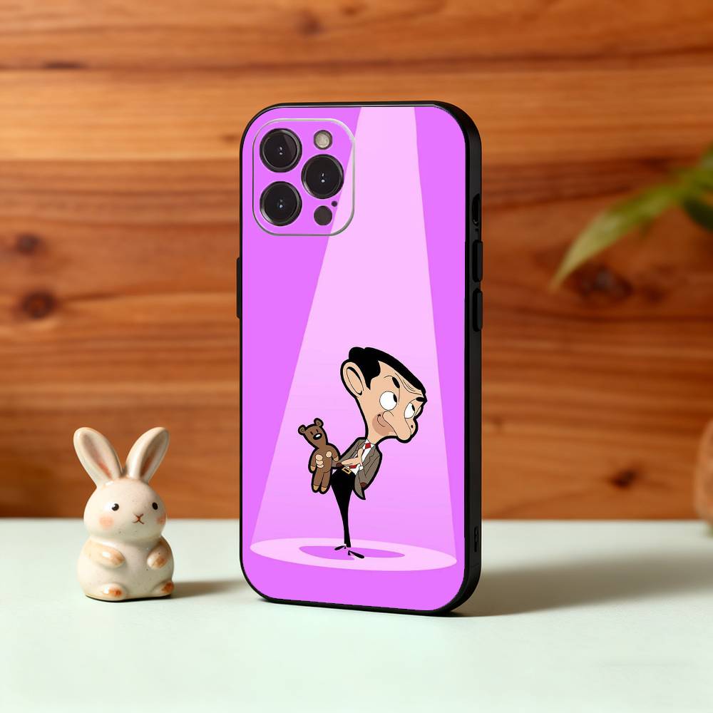 1PC Classic M-Mr B-Bean Funny Phone Case For iPhone17,16,15,14,13,12Plus,Pro Max,XS,5G Soft Silicone Black Cover