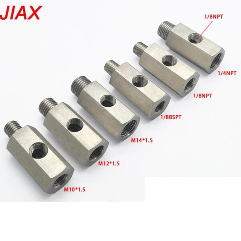 Fori laterali in acciaio inossidabile 1/8"NPT femmina a M12 M10 M14 1/8NPT 1/4NPT connettore sensore pressione olio linea di alimentazione adattatore a T