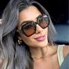 Fahion Vintage Big Square Sunglasses Men Women Retro Brand Designer Black Sun Glasses Unisex Ins Popular Shades Eyewear UV400