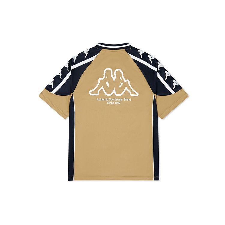 Kappa Retro Casual Sports Jersey Letter Print V-Neck Short Sleeve T-Shirt Men tops K0E32TD15