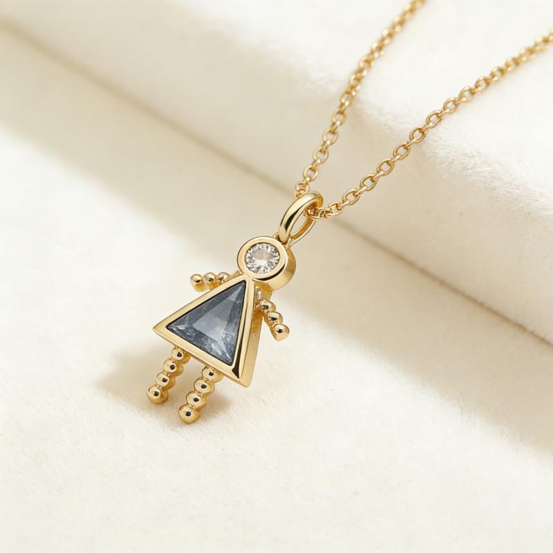 Neue Süße Geburtsstein Kinderform Halskette Kupfer Goldfarbe Partner Halsband Zirkon Personalisierte Lange Kette Choker Täglich