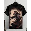 T-shirt Nouveau Style Japonais Encre Samouraï Impression 3D T-shirt Hommes Femmes Mode Hip Hop Manches Courtes Hauts T-shirts Vêtements Hommes