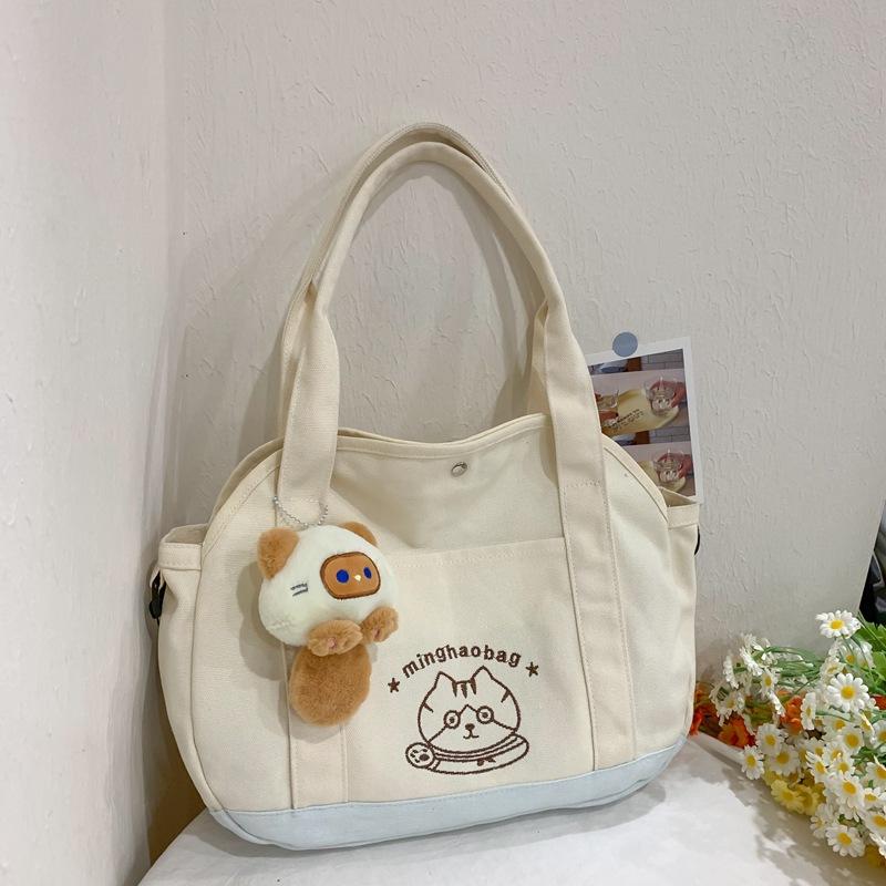 

Холщовая сумка женская на одно плечо, литературная, большой вместимости, студенческая сумка для переноски книг, сумка-тоут, сумка для занятий, универсальная сумка через плечо