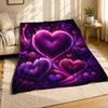 Plush Purple Hearts Coral Fleece Blanket