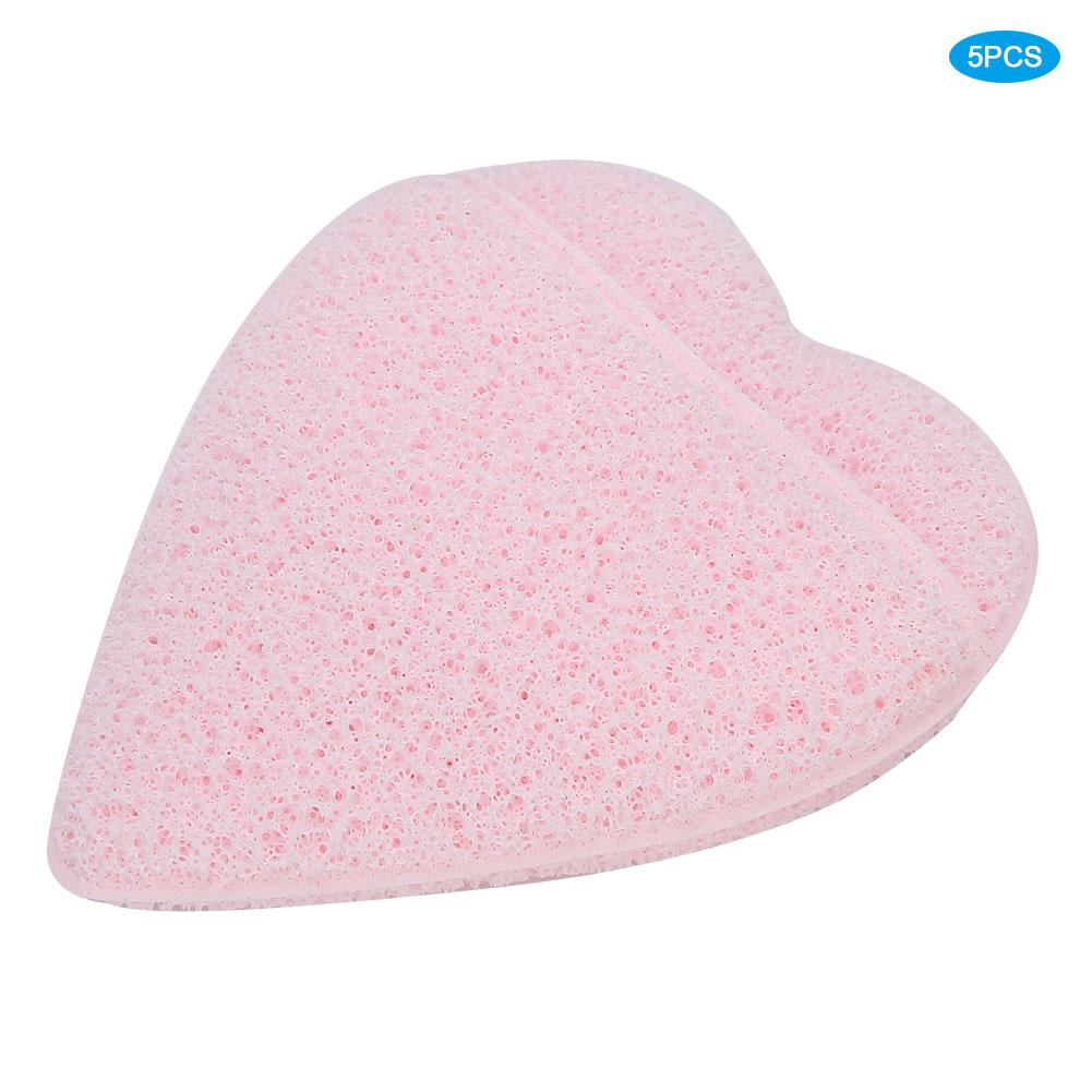 Heart Shaped Face Cleaning Sponge Exfoliating Makeup Removal Face Washing Pads Face Puff