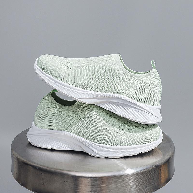 Women's Shoes Spring and Summer Thin New Lazy Shoes Soft Sole Fly-woven Breathable Mesh Casual Running Shoes