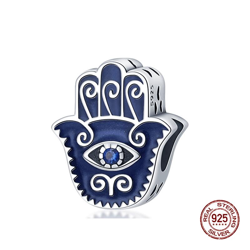 925 Silver Devil's Eye Charm Beads 3mm Fit DIY Bracelet Women's Fashion Jewelry Gift Original Handmade