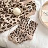 Women's Leopard Print Mid-Calf Socks: Trendy, Versatile, Wide-Mouth Ruffle, Boneless, Over-the-Knee Socks for Autumn and Winter.