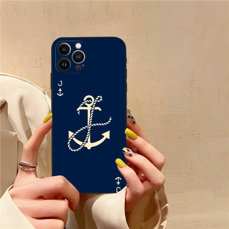 

Чехол для телефона в полоску с якорем, лодкой, кораблем, колесом для IPhone 12 Pro 11 13 Max Mini 6 6s 7 8 Xs X Xr Plus SE2020, чехол из ТПУ Fundas iphone 13
