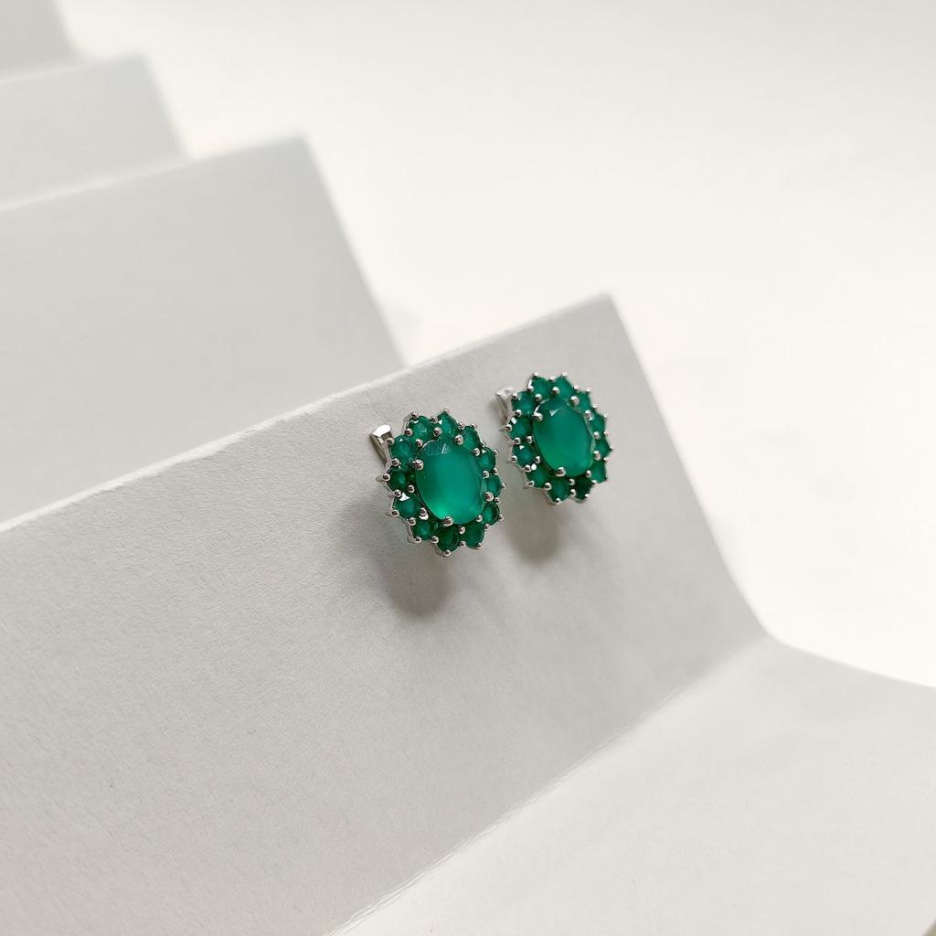 Orecchini d'argento con agata naturale 6.856ct (2174011)
