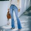2023 European & American Women's Commuting Light Blue Washed Cotton Jeans