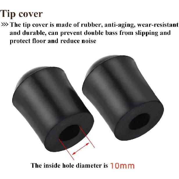 Rubber End Caps, 2pcs Upright Bass Endpin Rubber Tip Stopper Replacement Protector End Cap for Double Bass End Pin Protector(Inner Diameter: approx.