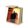 Wooden Record Rack Desktop Ornament Transparent Vinyl Record Display Rack Cassette Book Storage Box Solid Wood Organizer