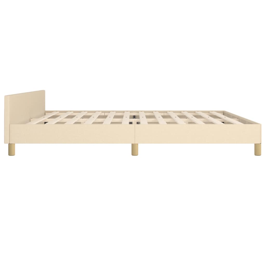 Vidaxl Bed Frame Without Mattress, Cream, 200X200 Cm, Upholstered