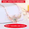 1 PC Design Angel Wings Necklace with Crystals Sweet Jewelry Gift for Women Girls Girlfriend