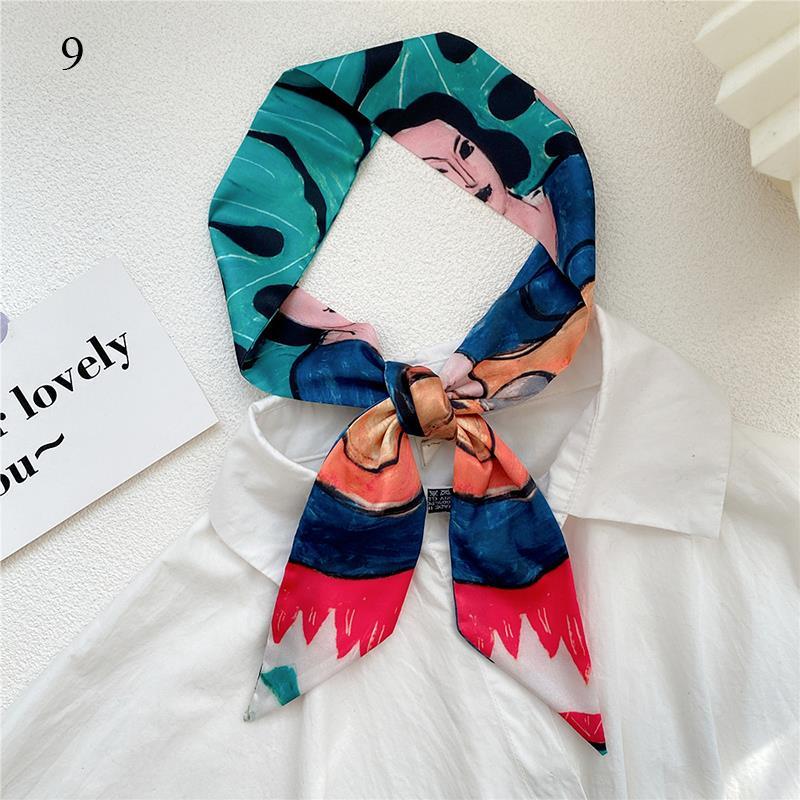 Eșarfă Lungă cu Imprimeu cu 26 de Litere, Bandă Subțire pentru Cap, Eșarfe de Gât, Bandă pentru Mâner de Geantă, Bandană, Elastic de Păr, Eșarfă de Gât, Eșarfe Mici de Mătase