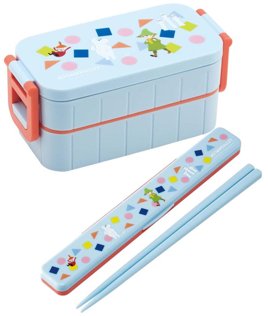 Skater Moomin Anime Lunch Box, 23 Capacity, 600ml, 2-Tier, Women's, Made in Japan, YZW3AG-A