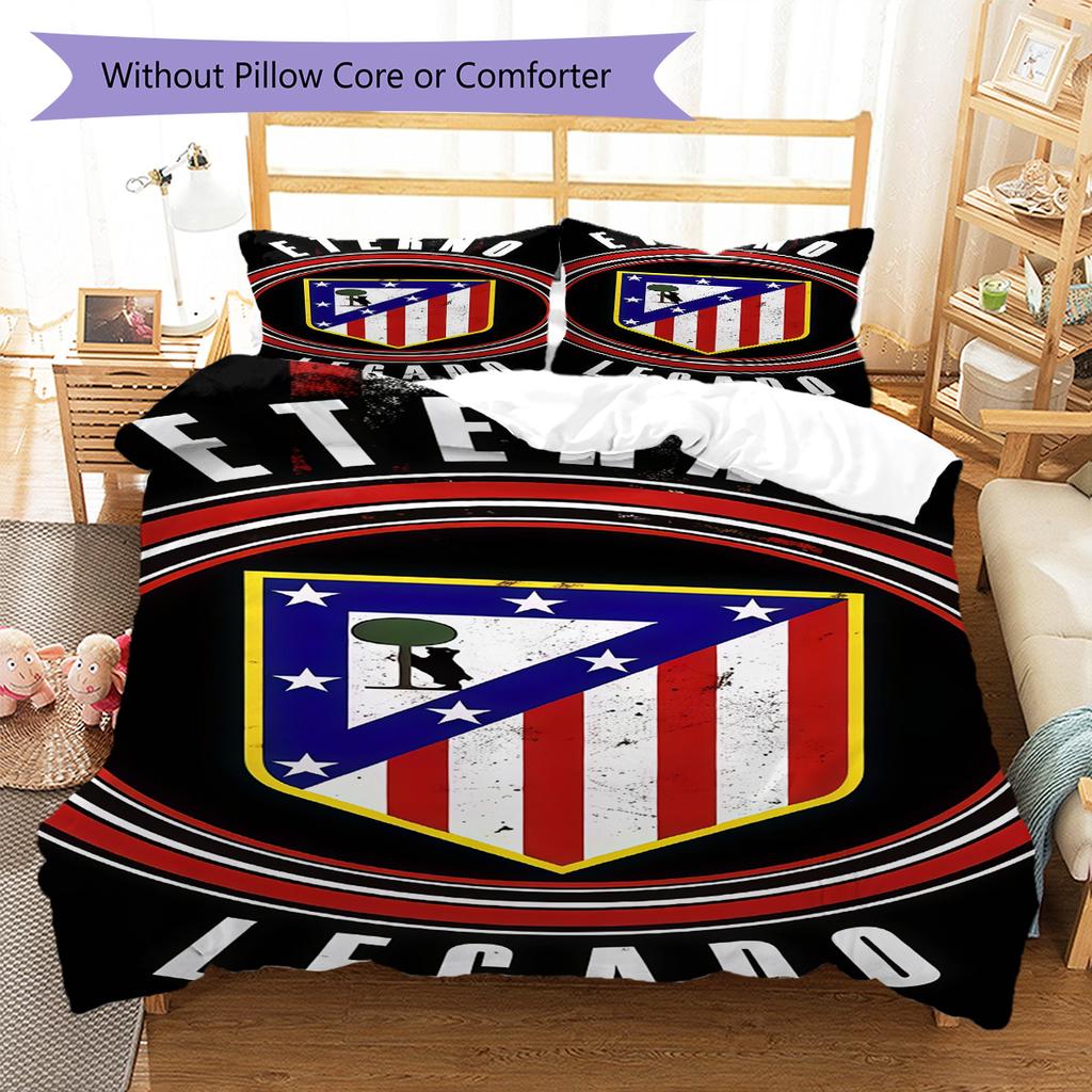 Ensemble couette et taies d'oreiller Atleti Décoration de maison Cadeau d'anniversaire (1 housse de couette + 2 taies d'oreiller, sans garniture.)