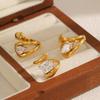 Geometric Stainless Steel Ring For Women With Electroplated Finish And Elegant Style For Fashion Accessories