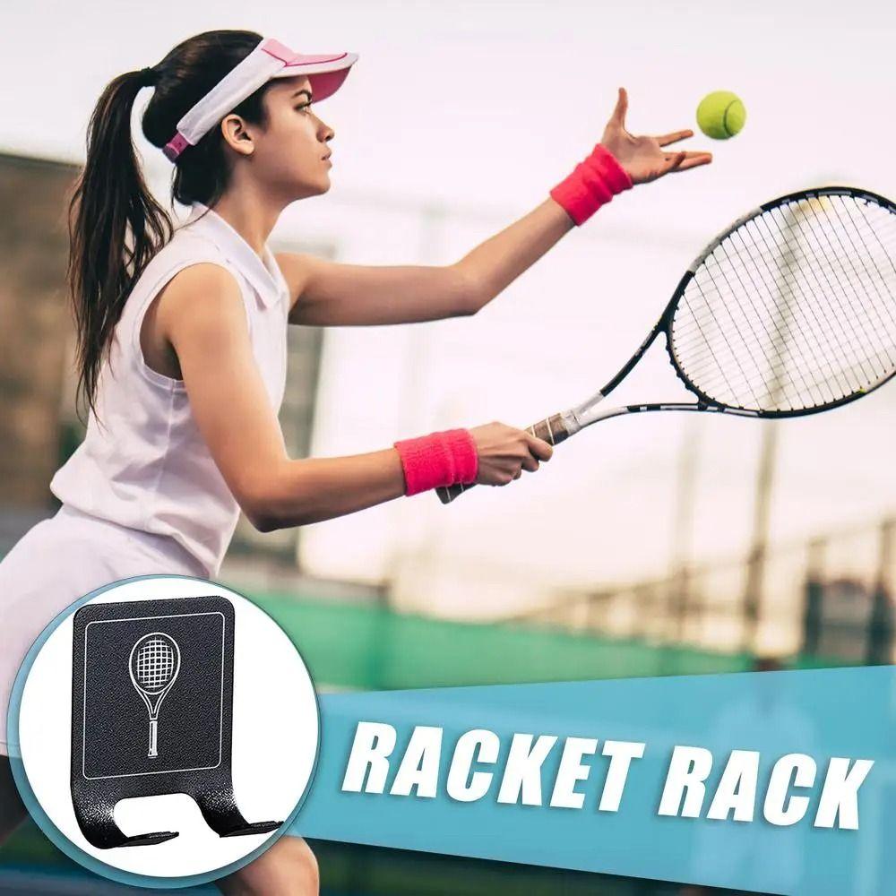 Wall Mounted Badminton Rackets Holder Self-adhesive Rackets Wall Hook New Tennis Racket Wall Rack