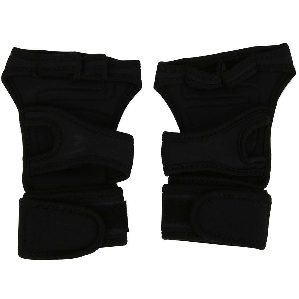 1Pair Leisure Fitness Neoprene Sporting Gloves Silicone Antiskid Hook&loop Fixed(black M )
