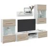 VidaXL TV Furniture with LED Light 5pcs Sonoma Oak Engineered Wood, TV Stand, Multimedia Storage Cabinet, Furniture of 3324231