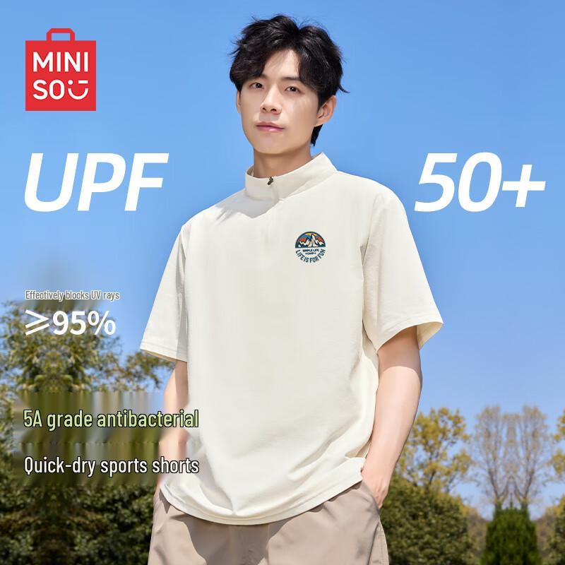 

MINISO Men s Stand-Collar Half-Zip Cooling Quick-Dry T-Shirt 3XL