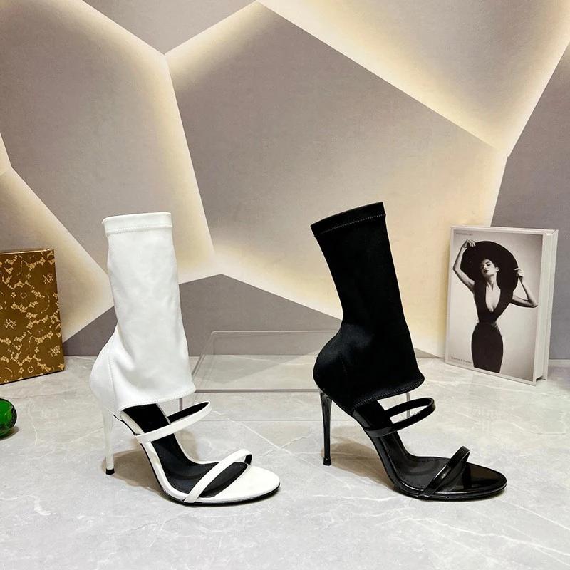 Modă de Toamnă Nou Sexy Banchet Confortabil Tocuri Înalte Vârf Ascuțit Culoare Solidă Sandale Decupate Zapatos Mujer