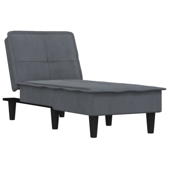 VidaXL Chaise Longue Dark Grey Velvet 352845