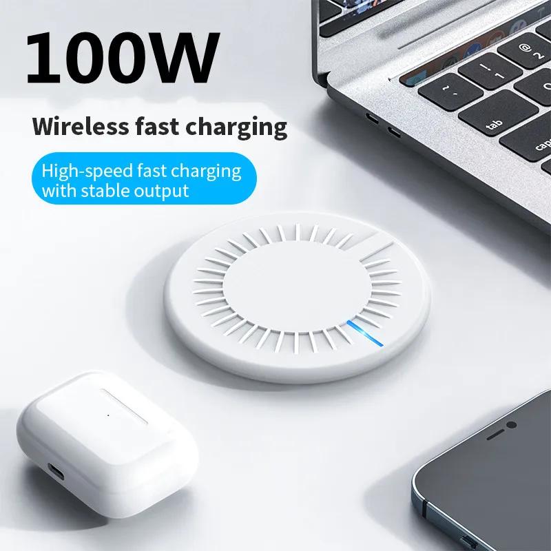 30W Wireless Charging Mobile Phone Wireless Charger Pad for iPhone Samsung Xiaomi Android round Ultra-Thin Fast Desktop Charging