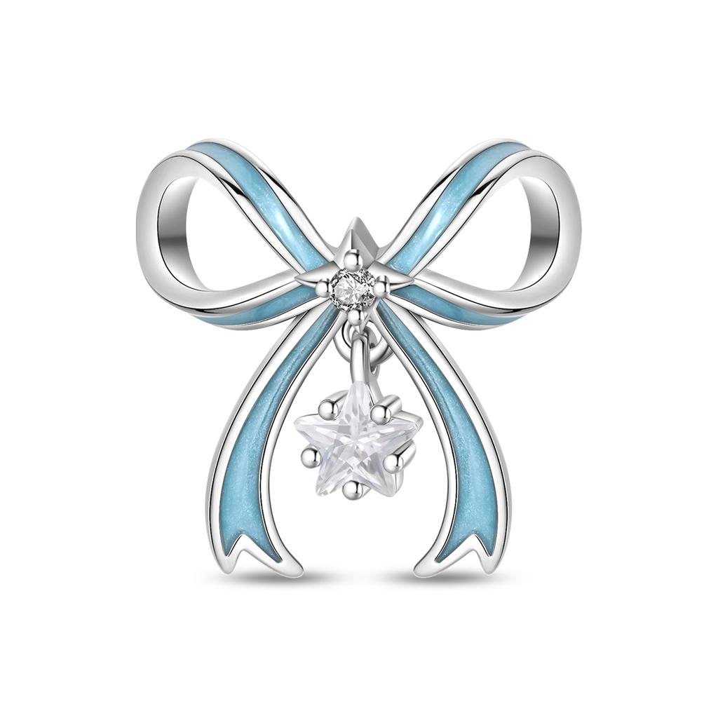 Lucky Clover Charms Bead Original Copper Inlaid Blue Zirconium Cute Pets Pendants Fit Bracelet Jewelry Lover Gift