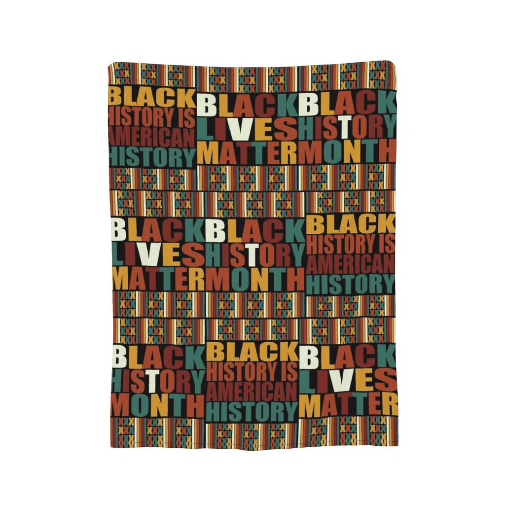 Black History Month African American Blankets Fleece Novelty Soft Throw Blankets for Bedding Lounge Decoration