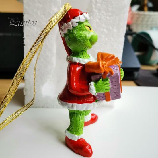 Christmas Doll Ornaments Cute Resin Christmas Tree Hanging Decoration Winter Home Holiday Figurine for Party Decor