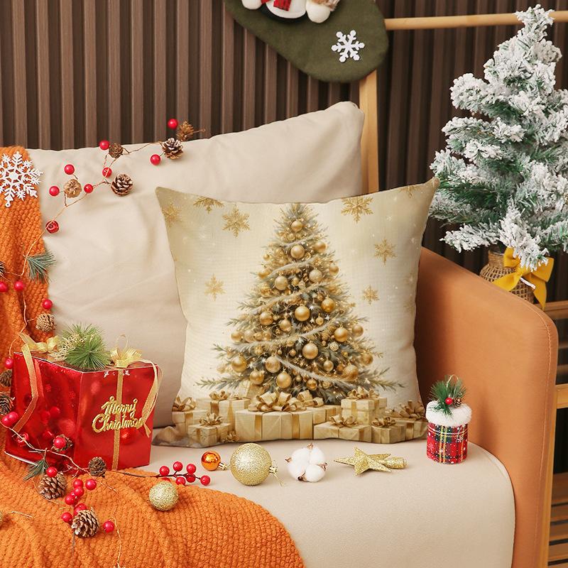 

Рождественский Мультяшный Милый Чехол для Подушки Принт Рождественской Елки Украшение Автомобильная Подушка Домашняя Подушка для Дивана 45X45cm (pillowcase only)