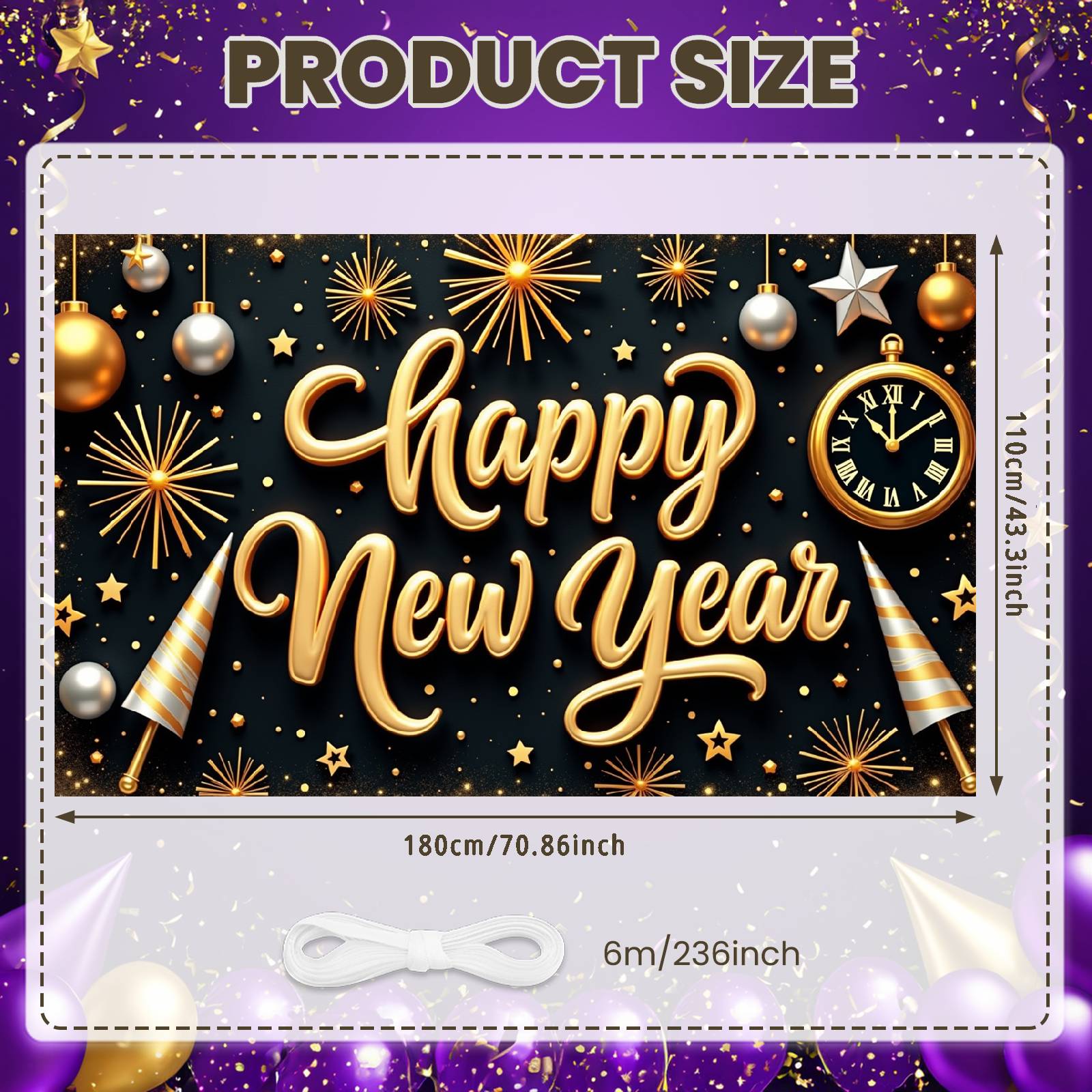 

Happy New Year Banner Festive Holiday Celebration Display Holiday Background Black Background Year-end Display For Office