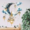 Fantasy Moon Pendant Lamp Castle Wall Sticker Living Room Entrance Wall Decoration Self-Adhesive