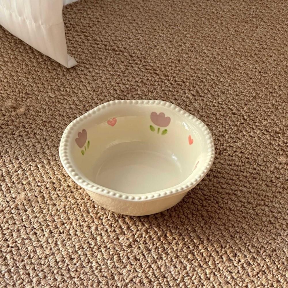 Neck Protection Ceramic Cat Bowl Anti Slip Dog Food Bowl Cute Cat Feeding Station  Wet Dry Food