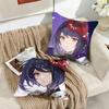 Kujo Sara Genshin Impact Cushion Cover Silky Short Plush Invisible Zipper Dustproof Sofa Pillow Case For Home Decor