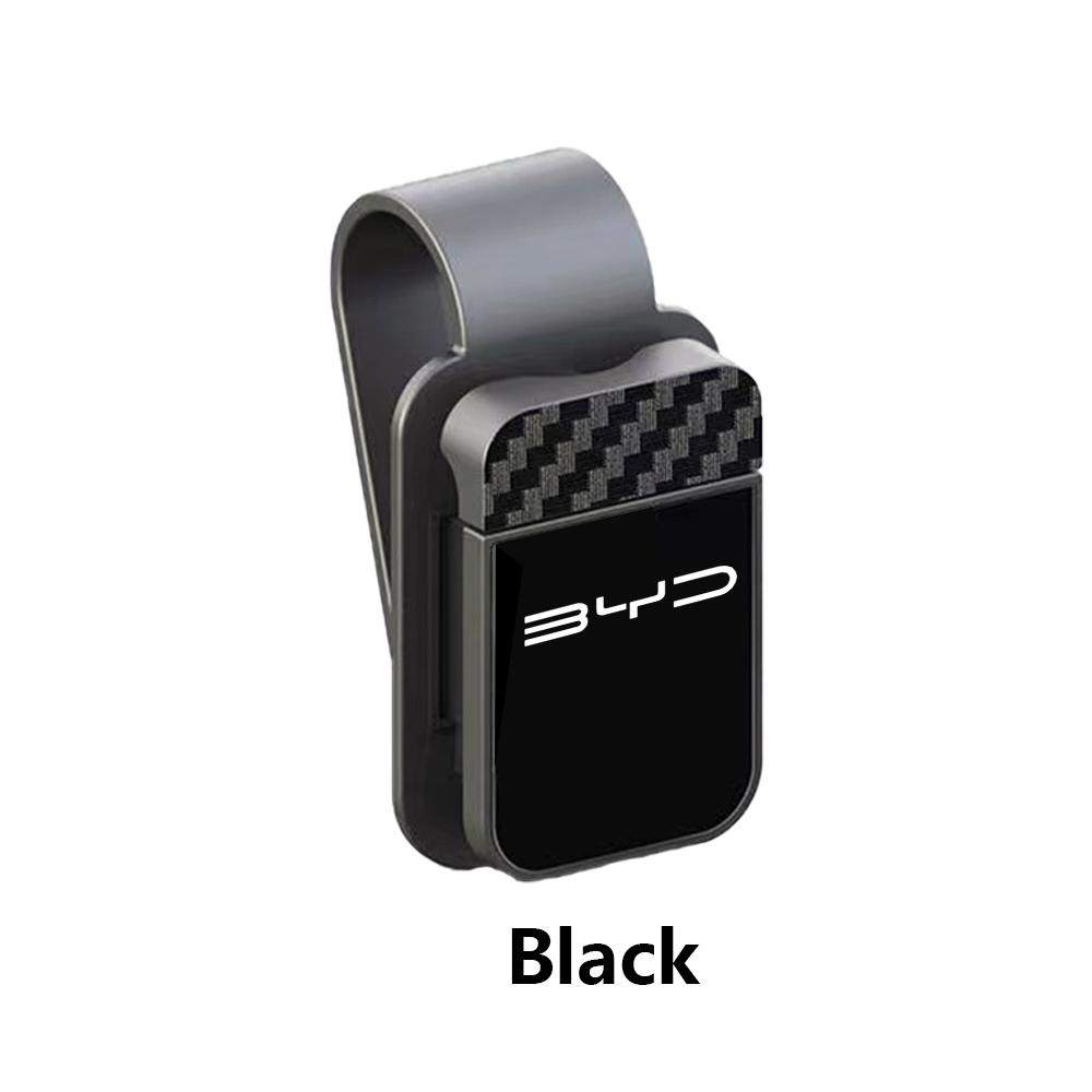 Car Sun Visor Glasses Clip Carbon Fiber Eyeglasses Sunglasses Storage For BYD F3 E6 Atto 3 Yuan Plus Song Max G3 I3 E3 Qin