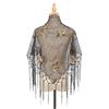 Meier Butterfly triangle scarf - openwork tassel embroidered party banquet evening dress lace shawl