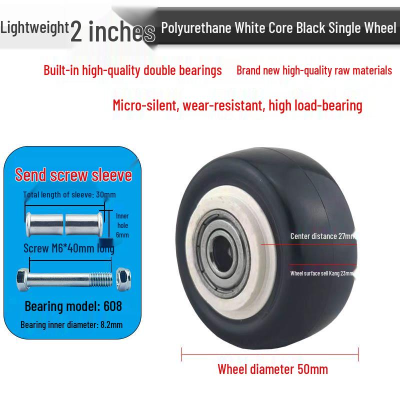 Nylon Swivel Caster Wheels: 2-6 inch Heavy-Duty Rubber & Flat Plate Options
