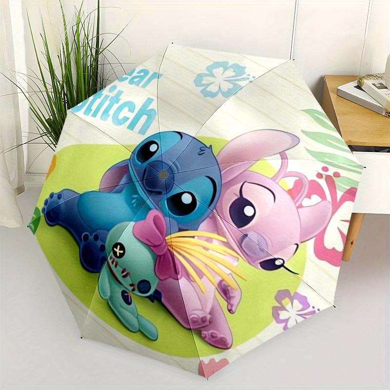 

Stitch,Lilo Fully automatic themed umbrella - 8 ribs durable iron frame, tri-fold compact design, perfect as a gift, travel umbrella, unisex