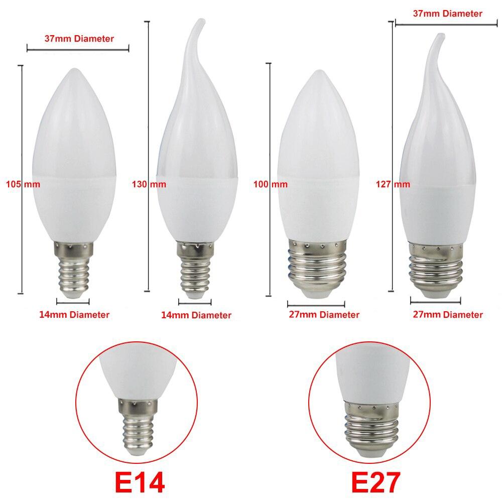 Λυχνία LED Κερί E14 Λυχνία LED E27 Λάμπα Πολυελαίου Λάμπες Κεριά 3W Λάμπες Φως Διακόσμησης Θερμό Λευκό Εξοικονόμηση Ενέργειας