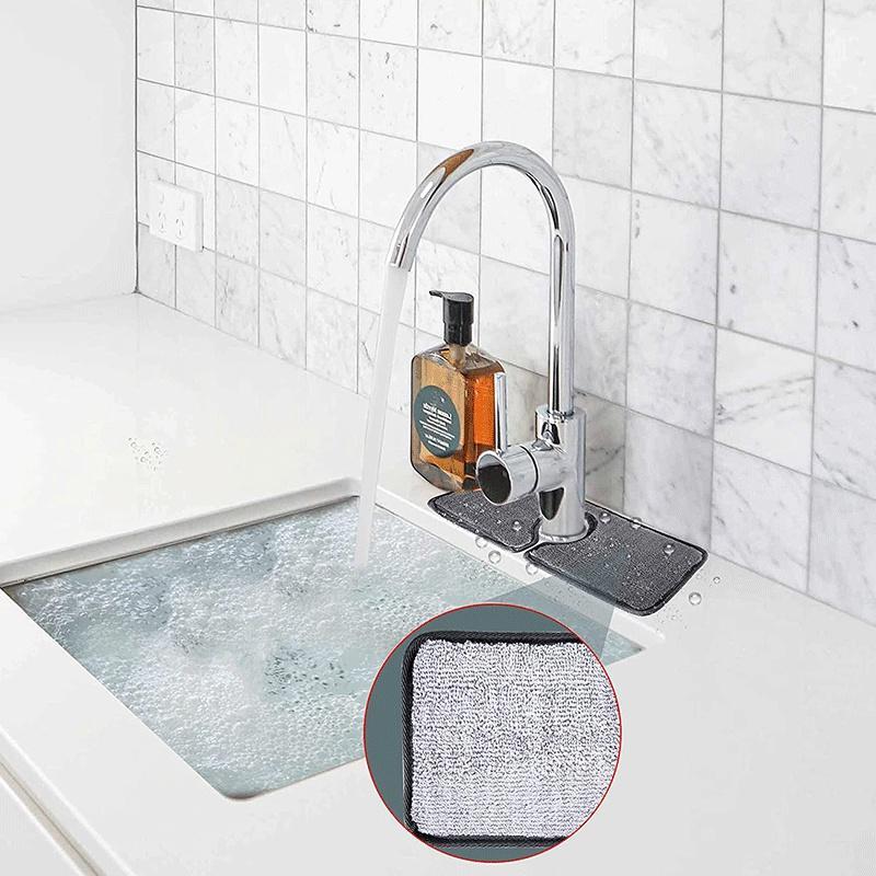 1Pc Kitchen Faucet Absorbent Mat Sink Splash Guard Microfiber Faucet Splash Catcher Countertop Protector for Kitchen Bathroom LS